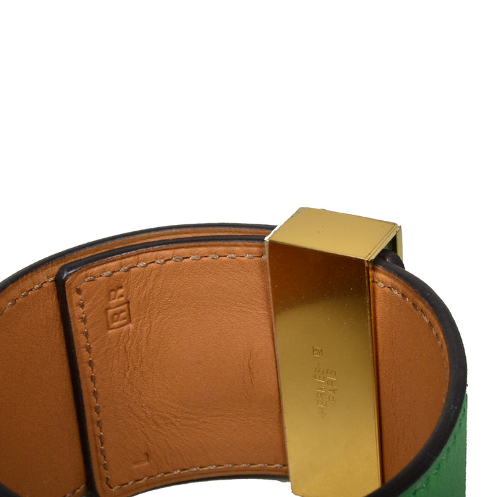 Hermes Collier De Chien Bracelet Swift Leather Apple Green Size L