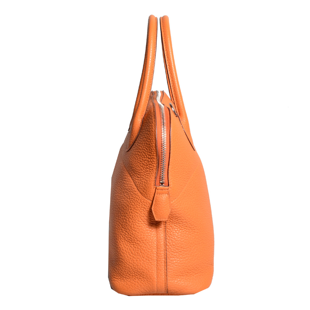 HERMÈS Bolide 31 handbag in Orange Clemence leather with Palladium