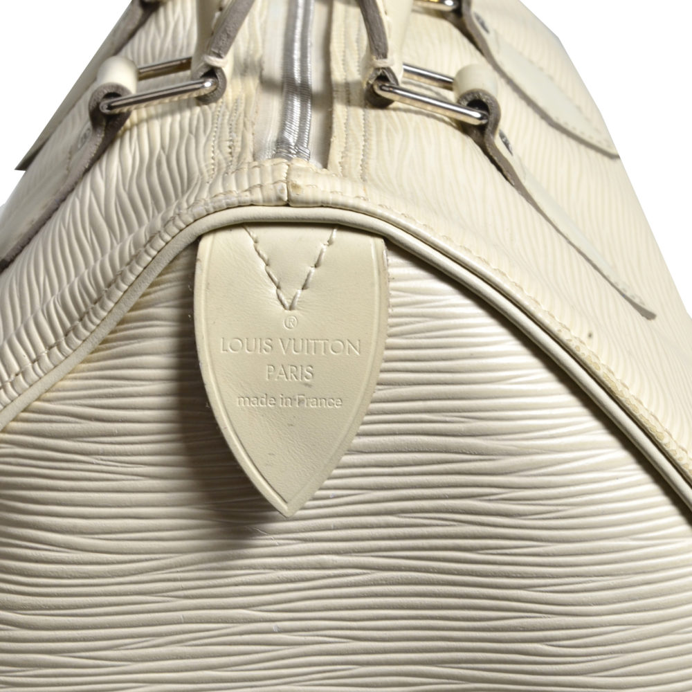ewa lagan - Louis Vuitton Speedy 30 White Epi Leather Bag