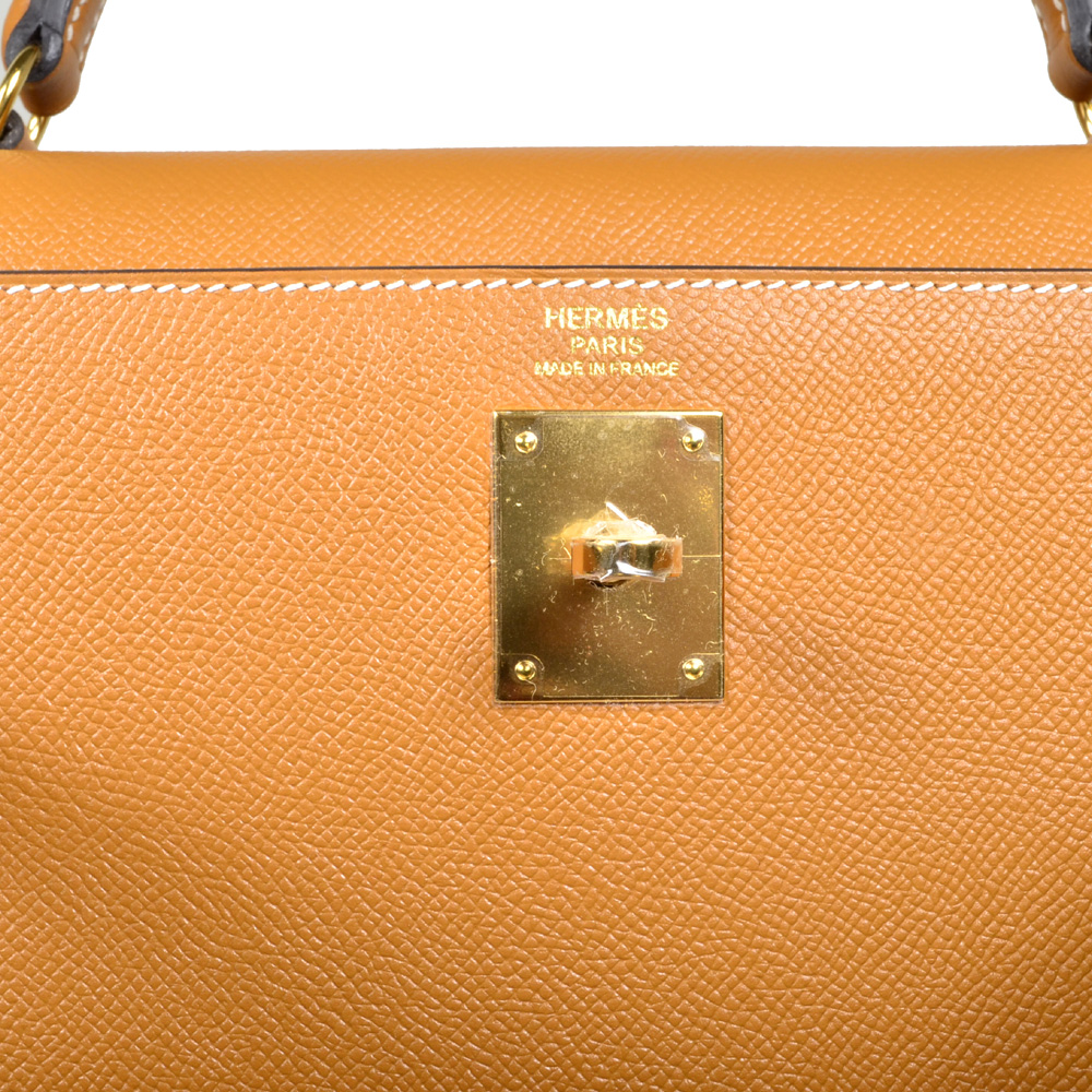 Hermes Kelly 32 Tasche Bag Sellier Toffee Epsom Leather Gold