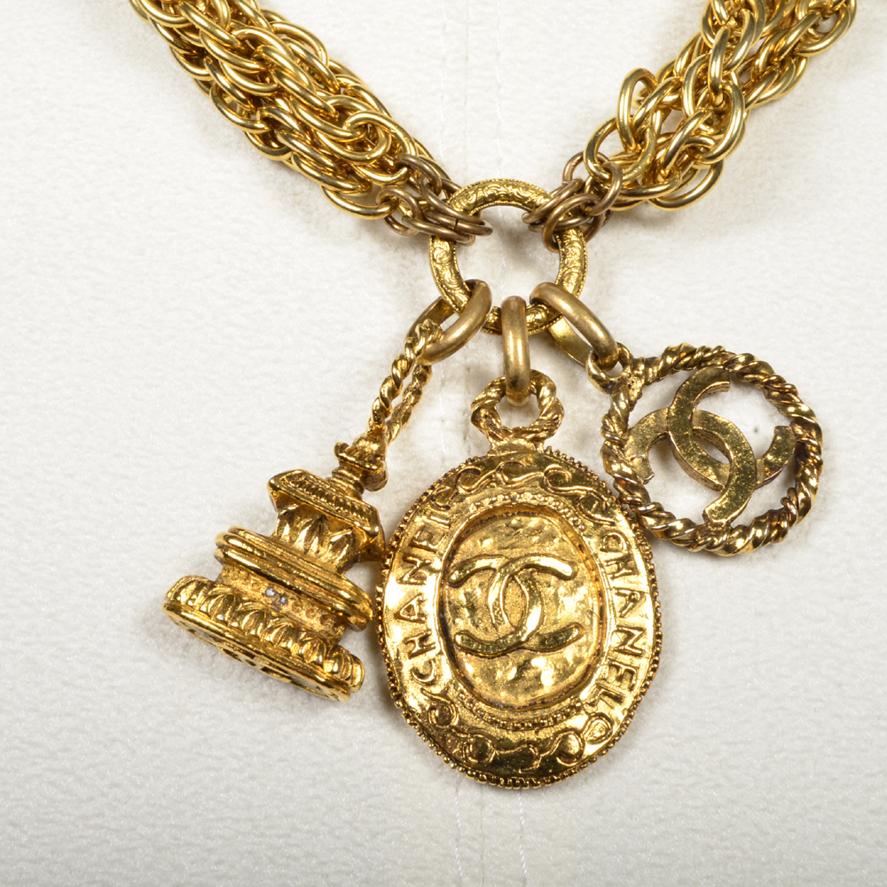 ewa lagan - Chanel Vintage Necklace Kette Gold 3 Anhänger Pendant