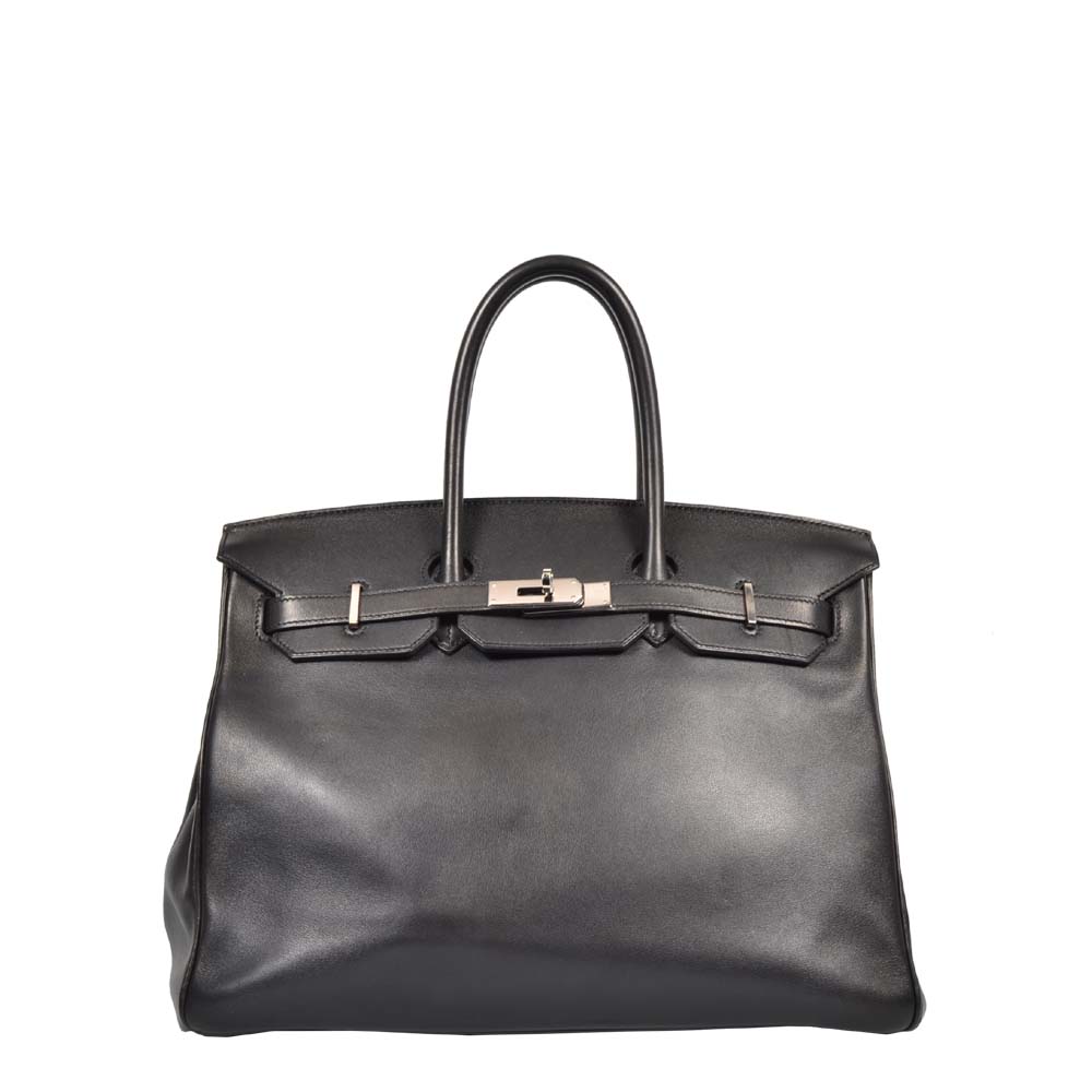 Hermes Birkin 35 Swift black Bag Tasche Leder leather Palladium