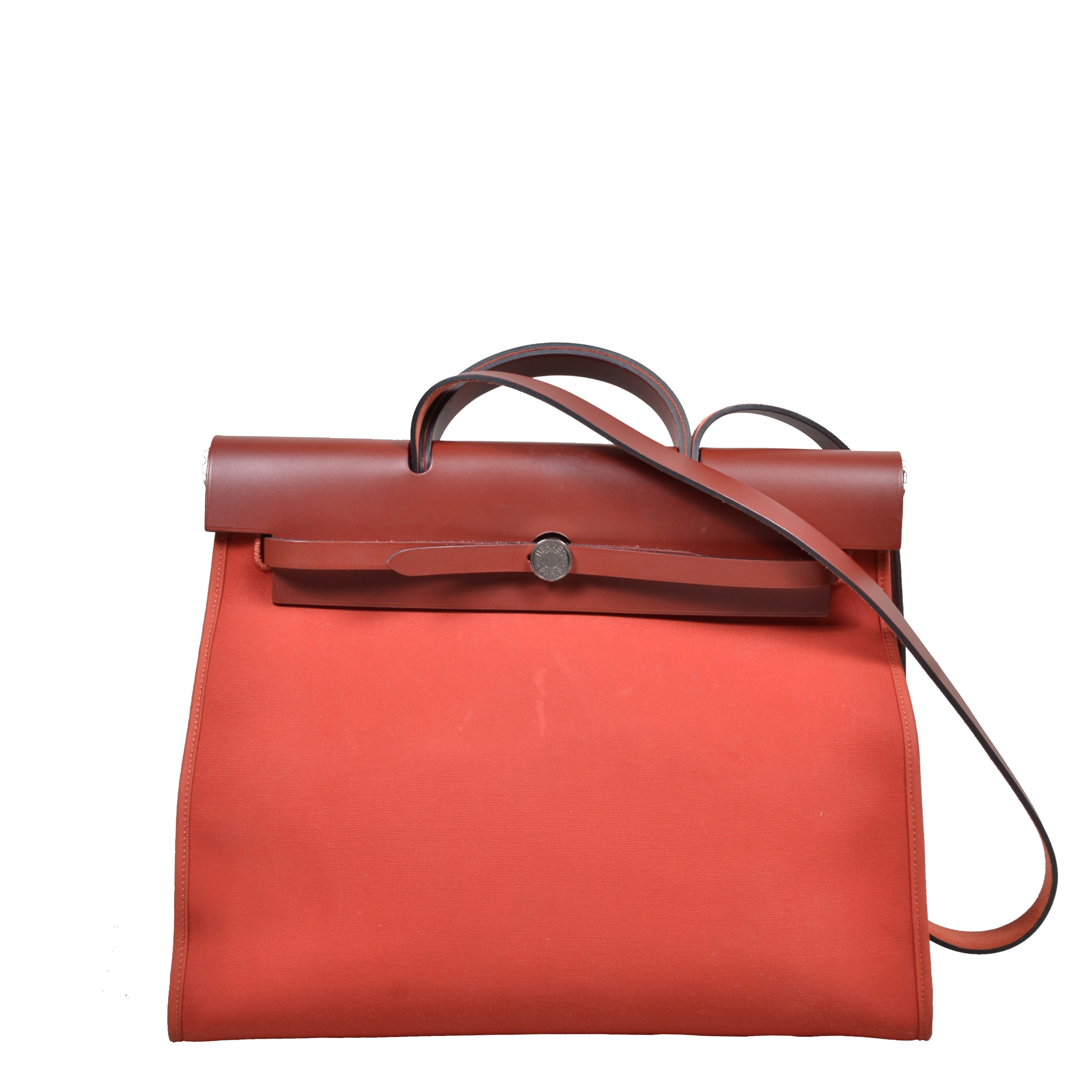 ewa lagan - Hermes Bag Tasche Herbag Canvas Red Leather Rouge H