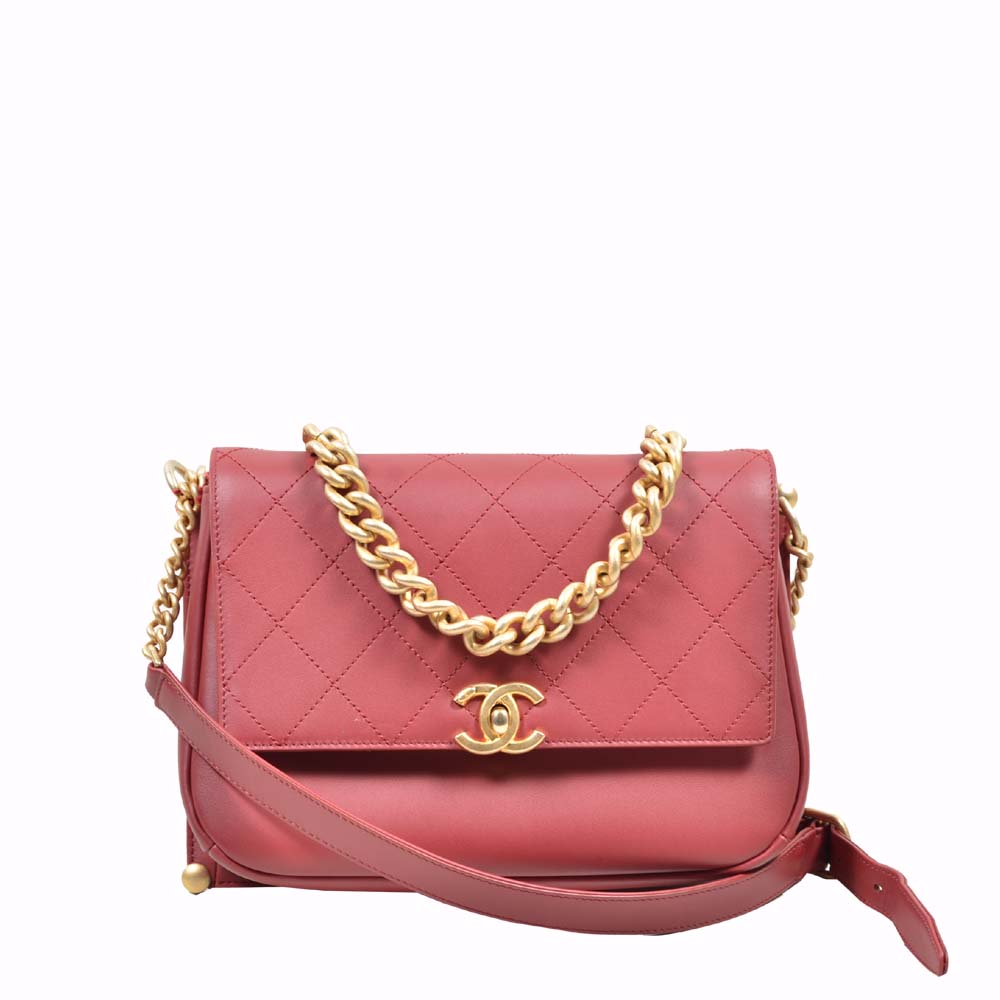 Chanel Bag Rabat Nappa leather dark red gold chain ( ) 3200 Kopie
