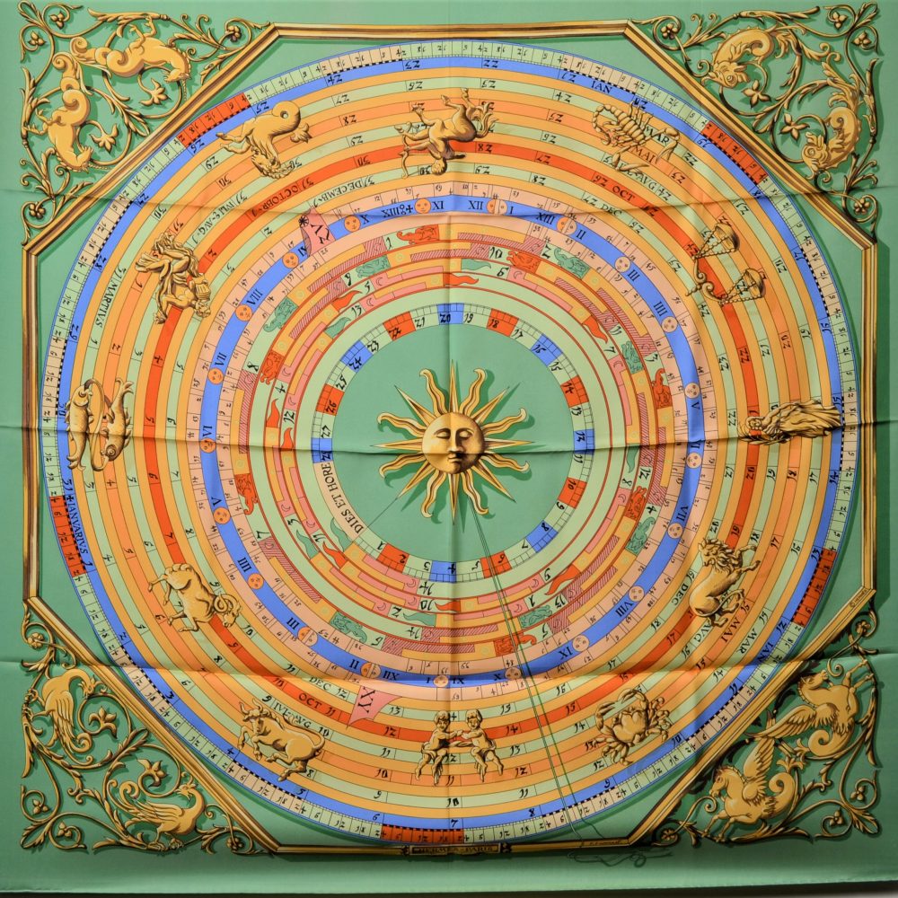 Hermes Carre Seidentuch Silk Seide Soie Astrologie 300(29)