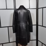 Alberta Ferretti Mantel Coat Leder leather black 42 (5)