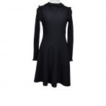 chanel kleid dress black wool 34