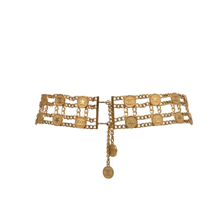 Chanel Gürtel Gold Vintage Kette Sterne 90 cm Chain Belt Stars