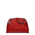 Chanel Tasche Lackleder rot mit Silber Kette
