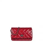 Chanel Wallet on Chain rot Lackleder Silber