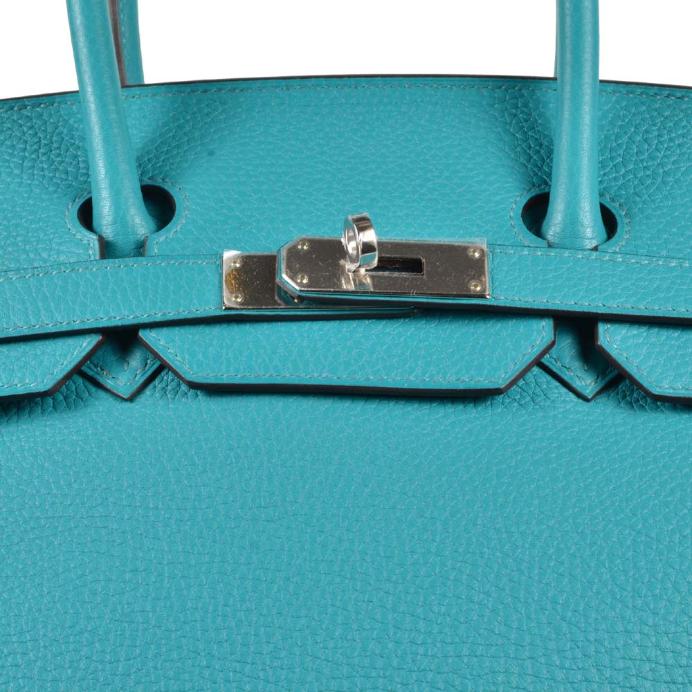 Hermes Kelly bag 35 Retourne Blue izmir Clemence leather Silver hardware