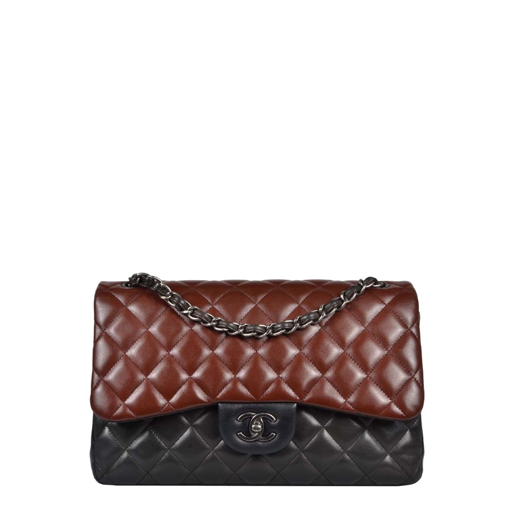 Chanel Tasche Timeless Tri Color dunkelgrau rostrot navy
