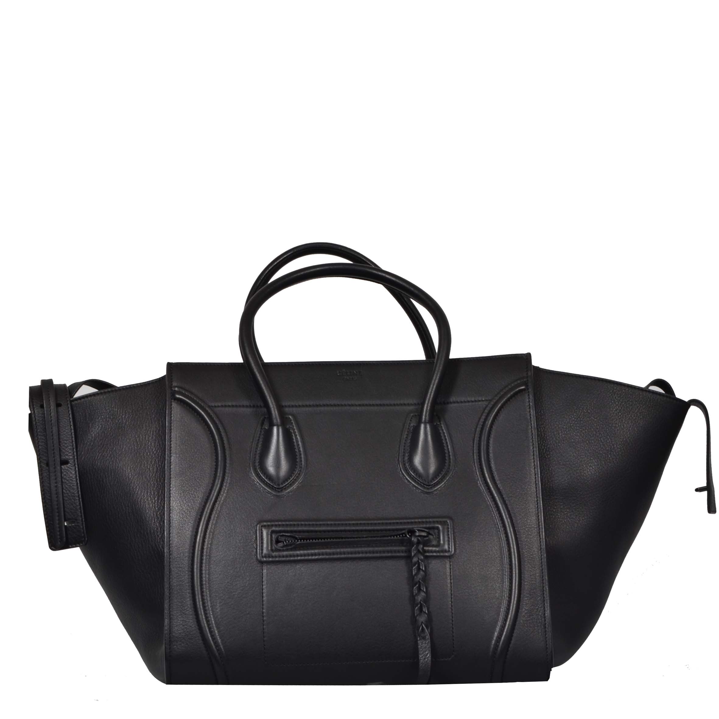 Celine Tasche Luggage Glatt Leder Schwarz Smooth Leather Black