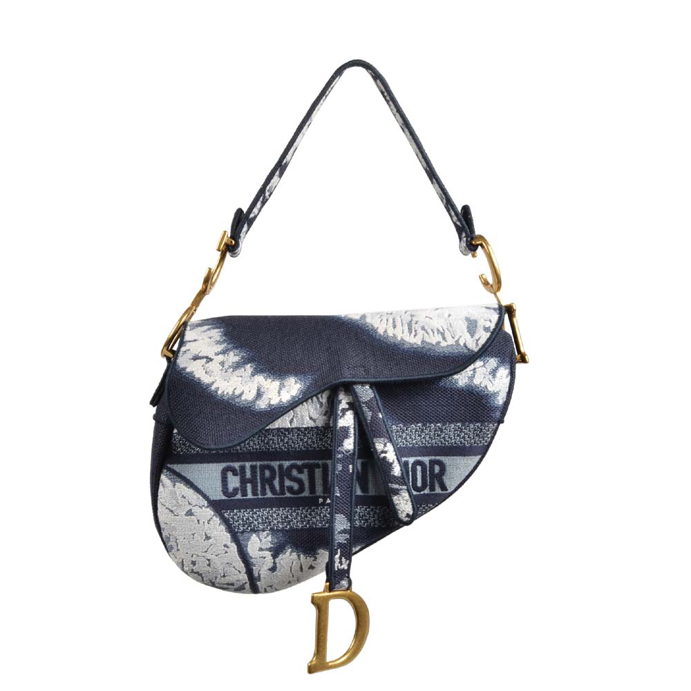 Dior Saddle Bag Tasche Schultertasche Medium Canvas Tie Dye Marine