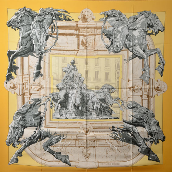 Hermes Carre Seidentuch la fontaine de bartholdi silk cloth