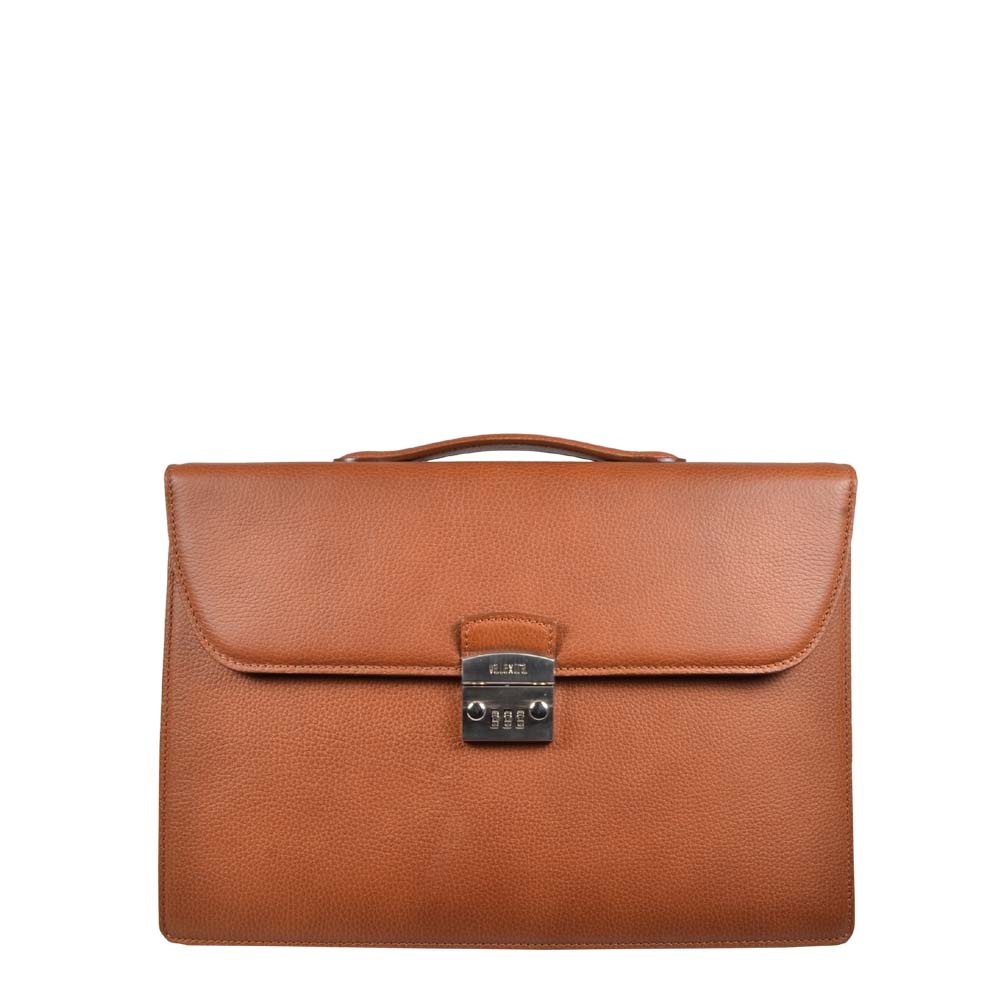 Valextra Aktentasche Braun genarbt briefcase brown