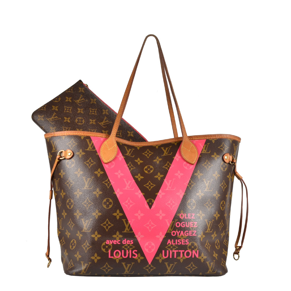 Louis Vuitton Neverfull MM Tasche pink v grenade Rose gold hardware