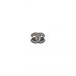 Chanel Ring CC Silber eloxiertmit Perlen weiss CC Logo