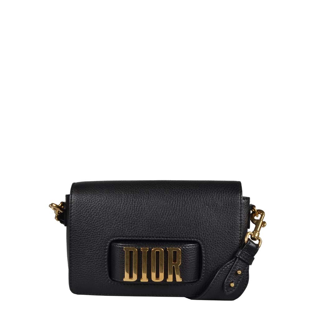 Christian Dior revolution Flap Clutch Leder schwarz