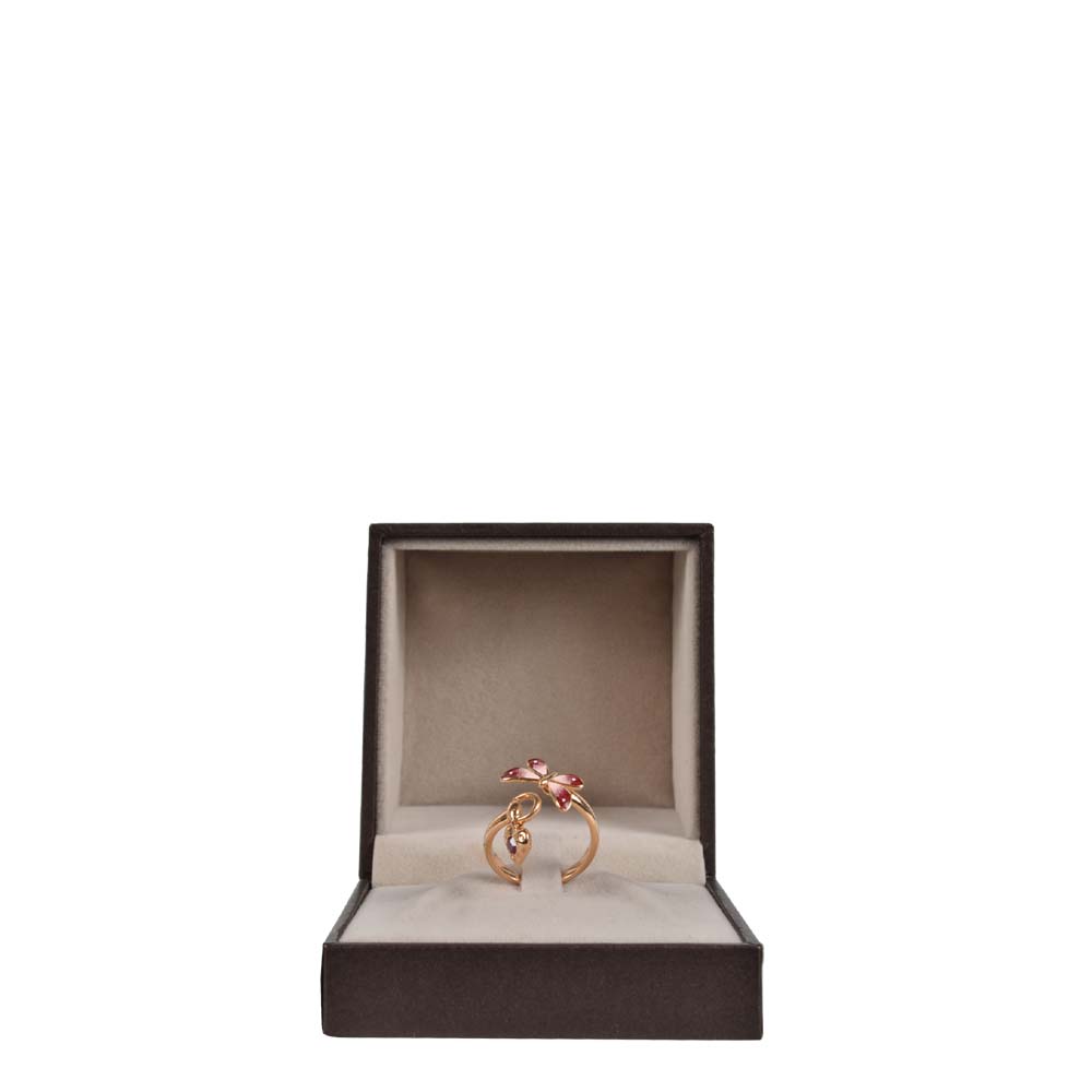 Gucci Ring Gelbgold 750er Schmetterling Herz rosa pink