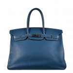 Hermes Birkin Bag 35 Clemence blau Palladium