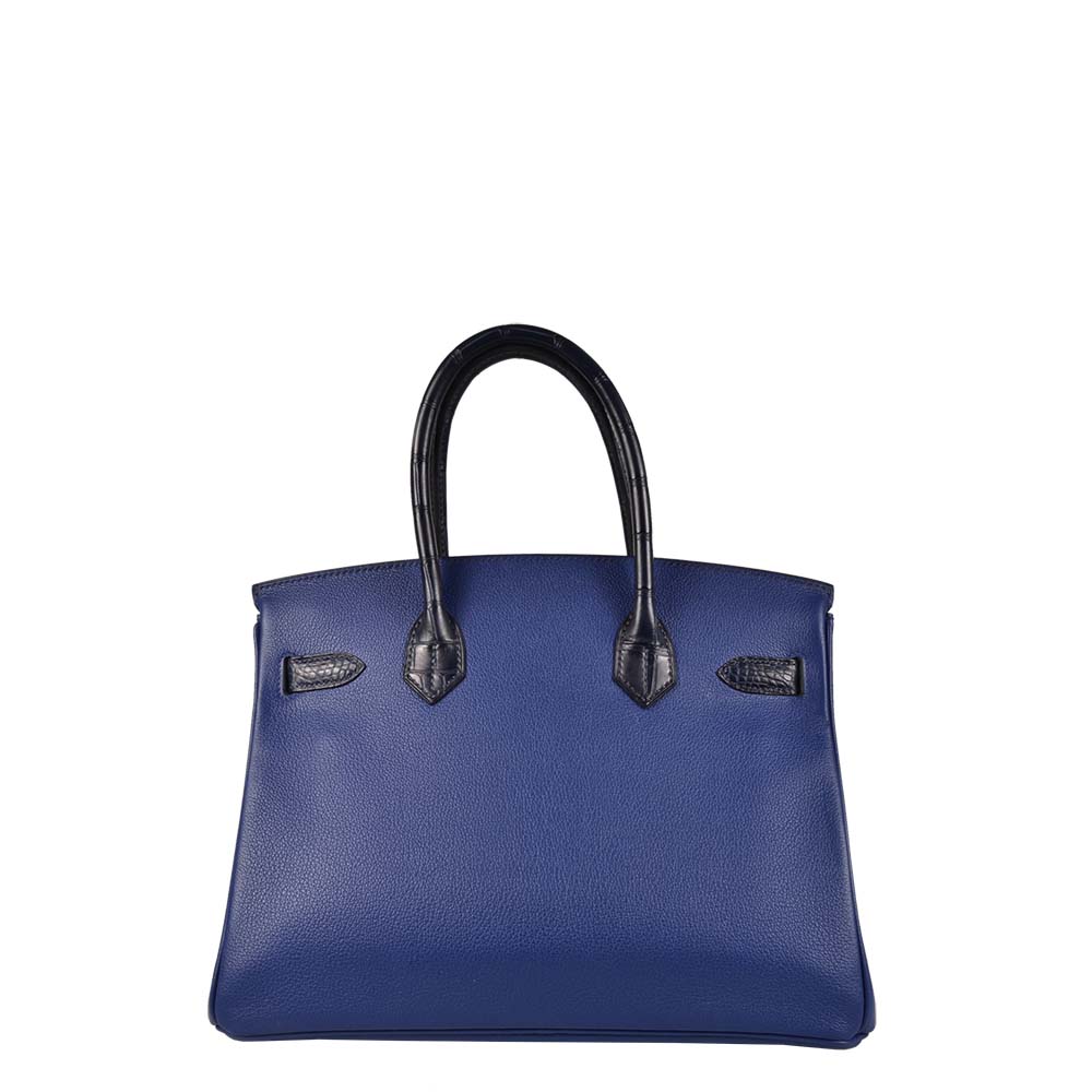 Hermes Birkin bag 30 Blue nuit Togo leather Silver hardware