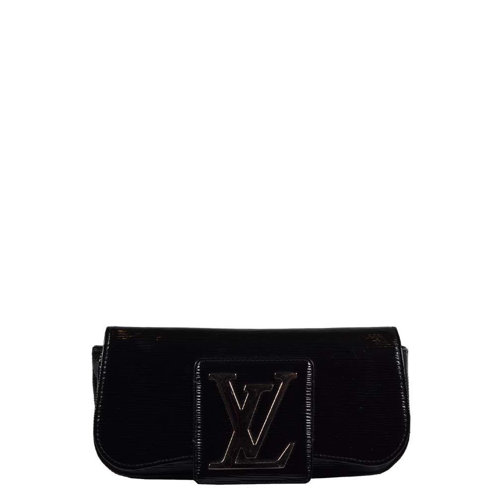 Louis Vuitton Clutch schwarz Lack Vernis silber