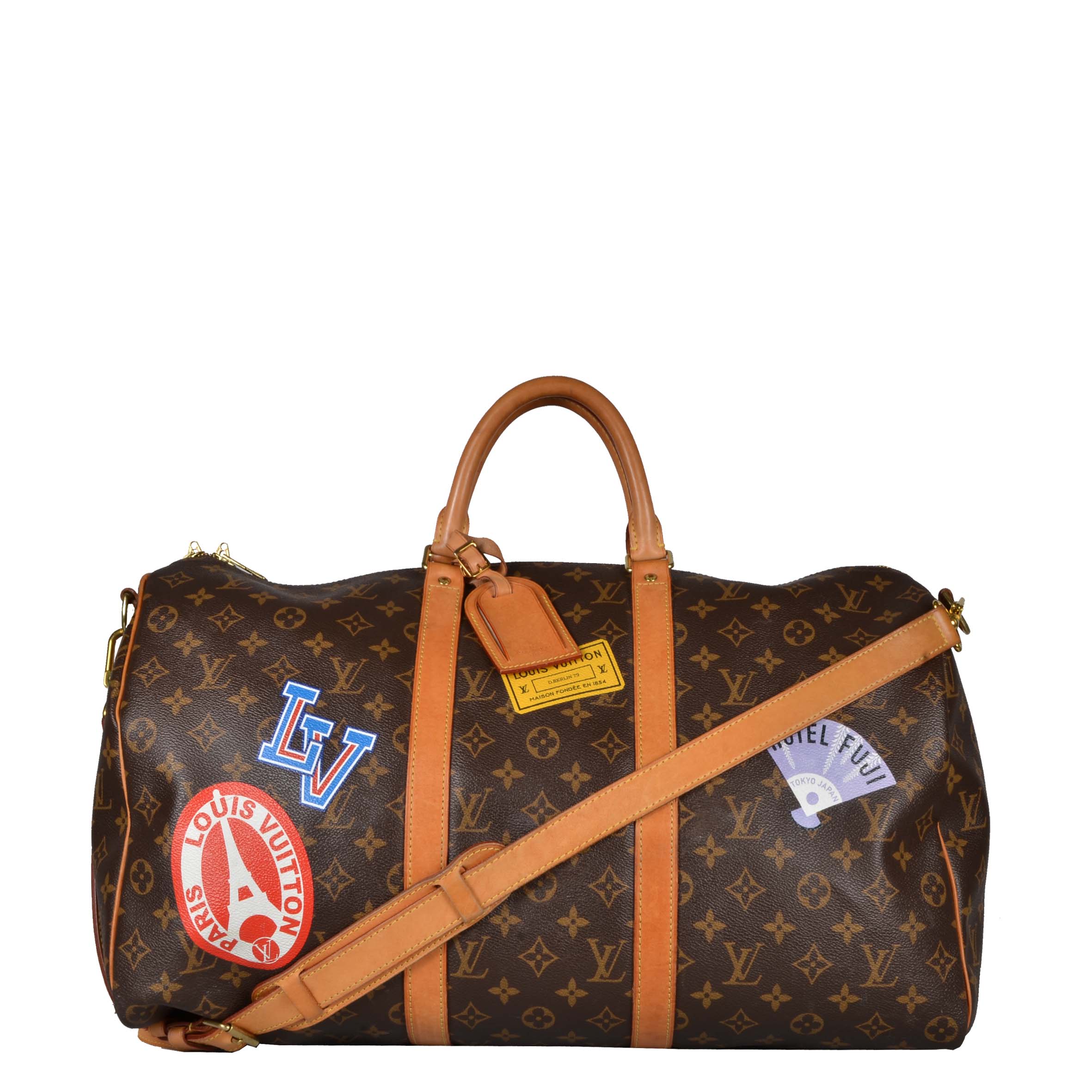 Louis Vuitton Tasche Keepall 50 World Tour Monogram mit Bandoliere