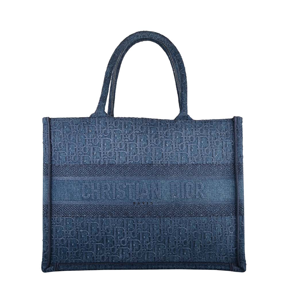 Christian Dior Book Tote Medium Oblique Denim Blau Tasche bag