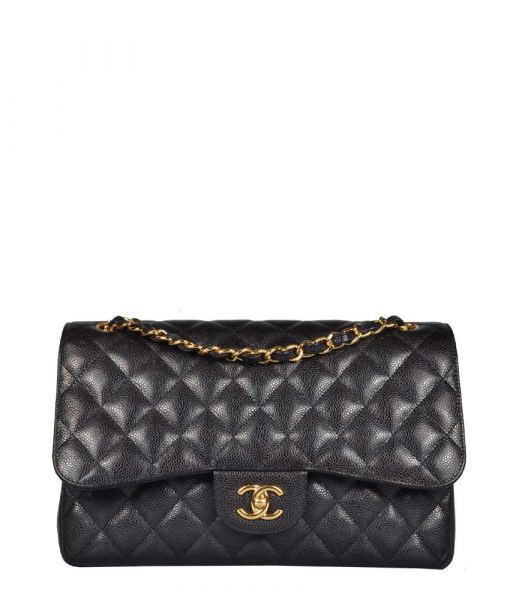 Chanel Tasche Timeless schwarz gold Cavier Front 31cm 8.500 ( 31x19x9cm) ewa lagan Secondhand