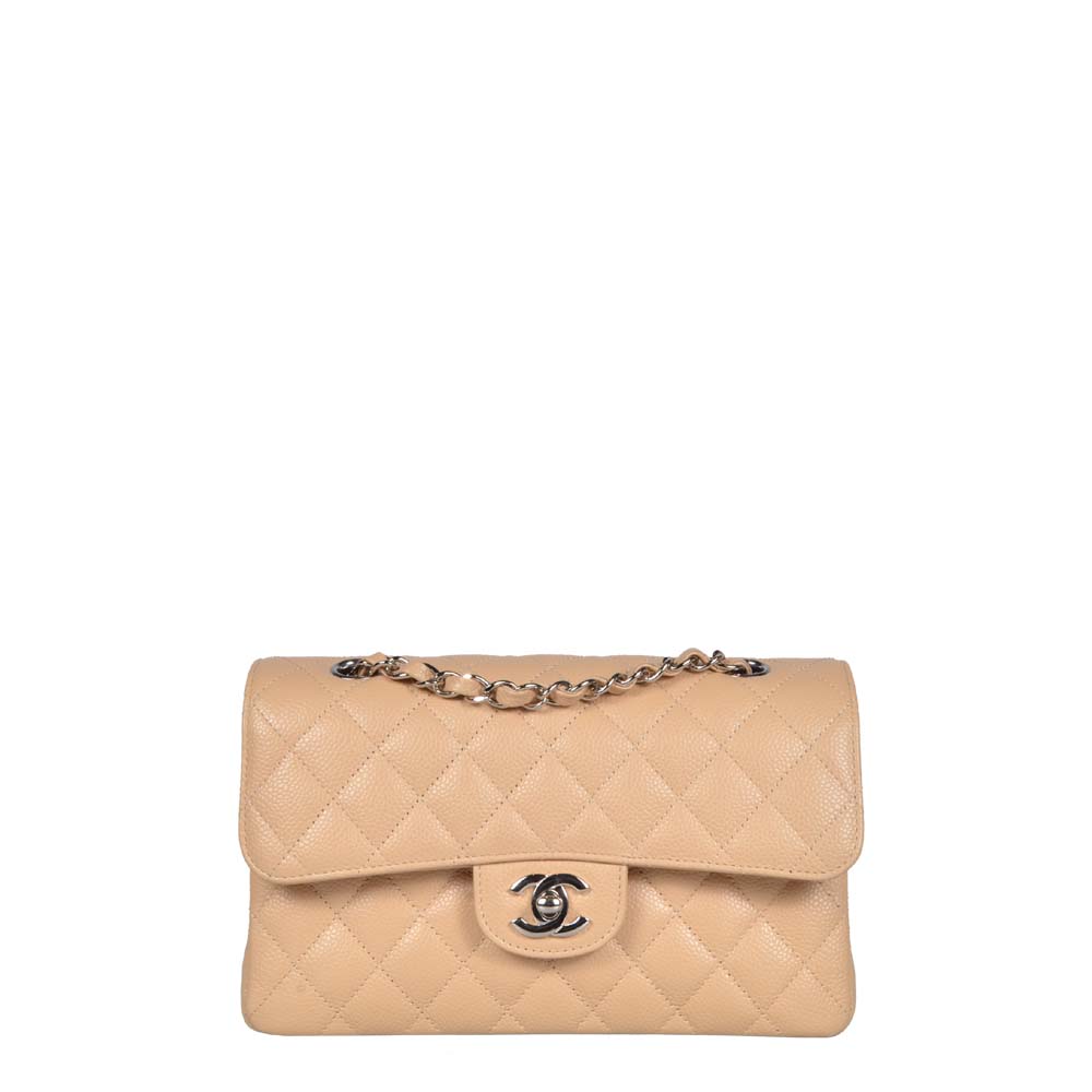 Chanel Timeless Medium Lamm Leder Beige Hardware Gold Tasche bag