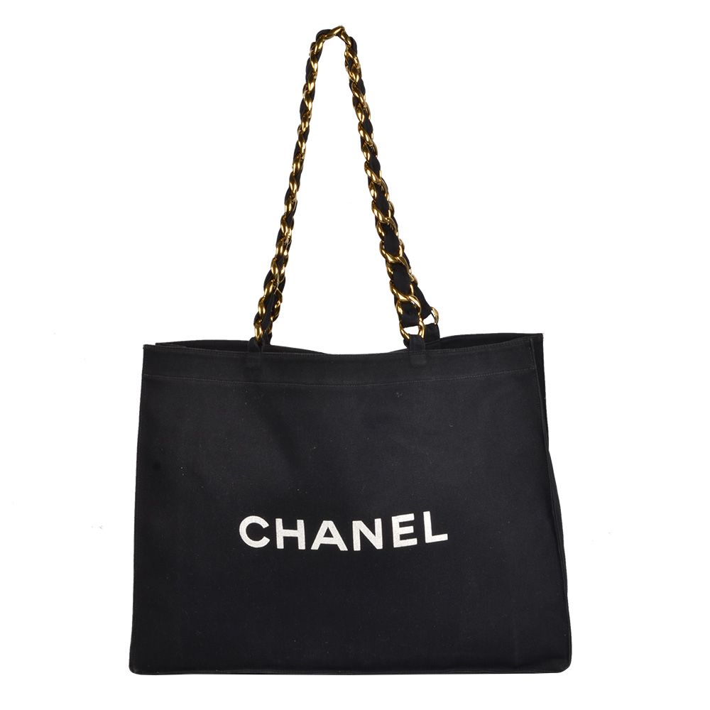 Chanel Mini Tasche Canvas mit Lederknoten Gold Hardware
