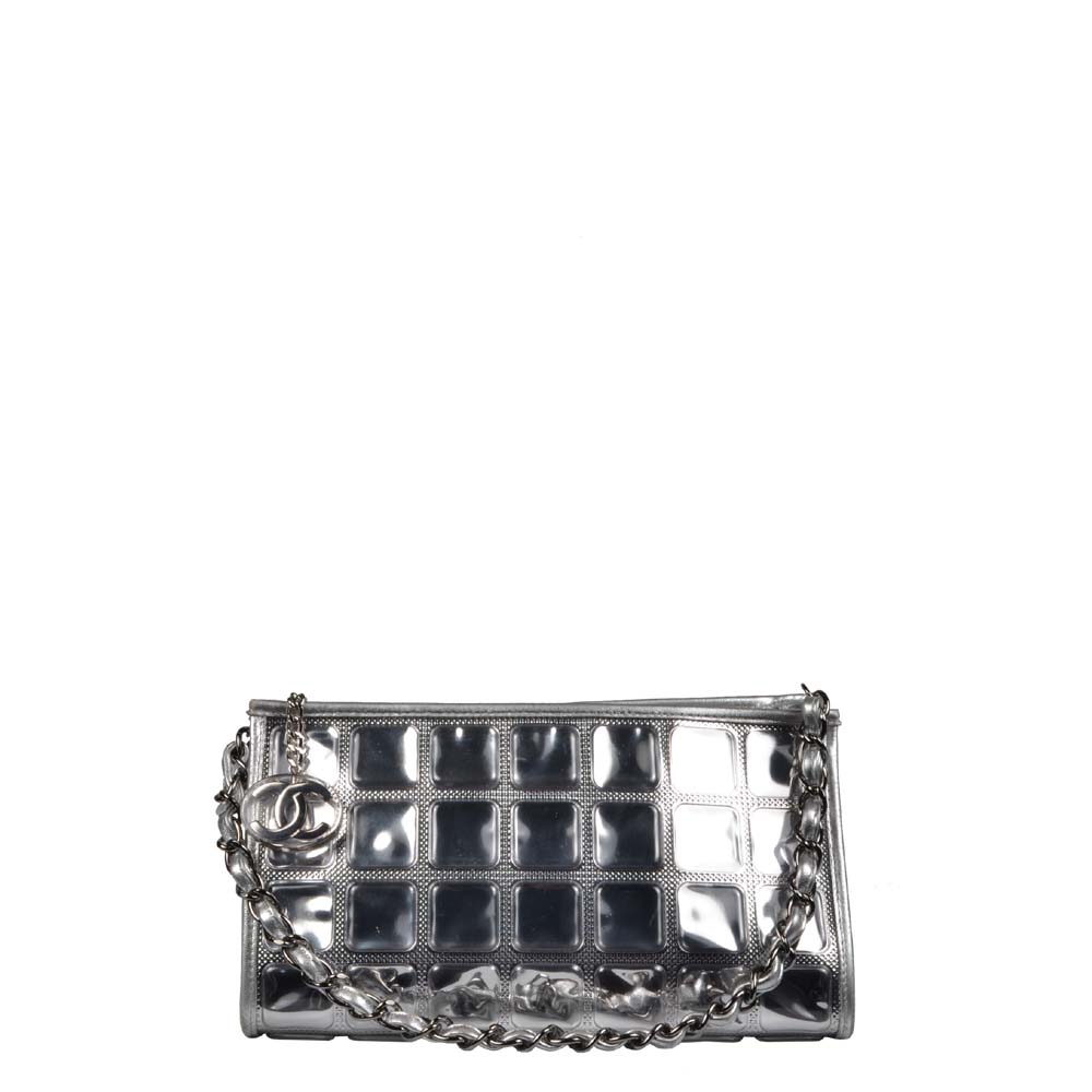 Chanel Tasche Silver Ice Cube Wristlet Chain Pouch silber Hardware