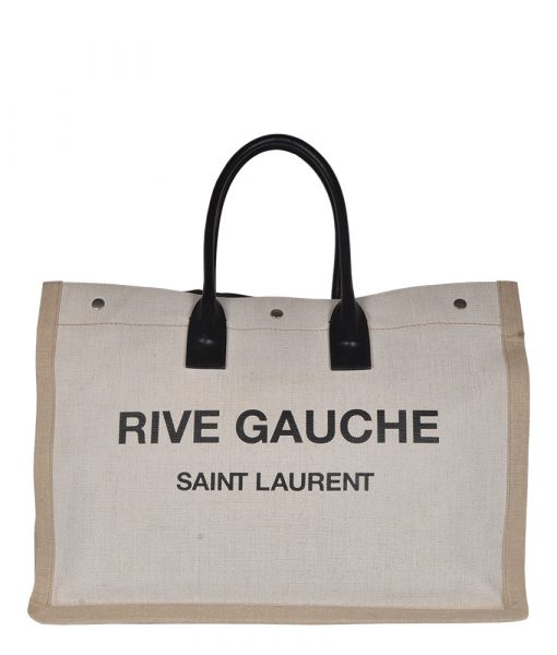 Saint Laurent Tasche Tote Rive Gauche Canvas schwarz beige 900( 48x35x17 cm) ewa lagan secondhand frankfurt Kopie