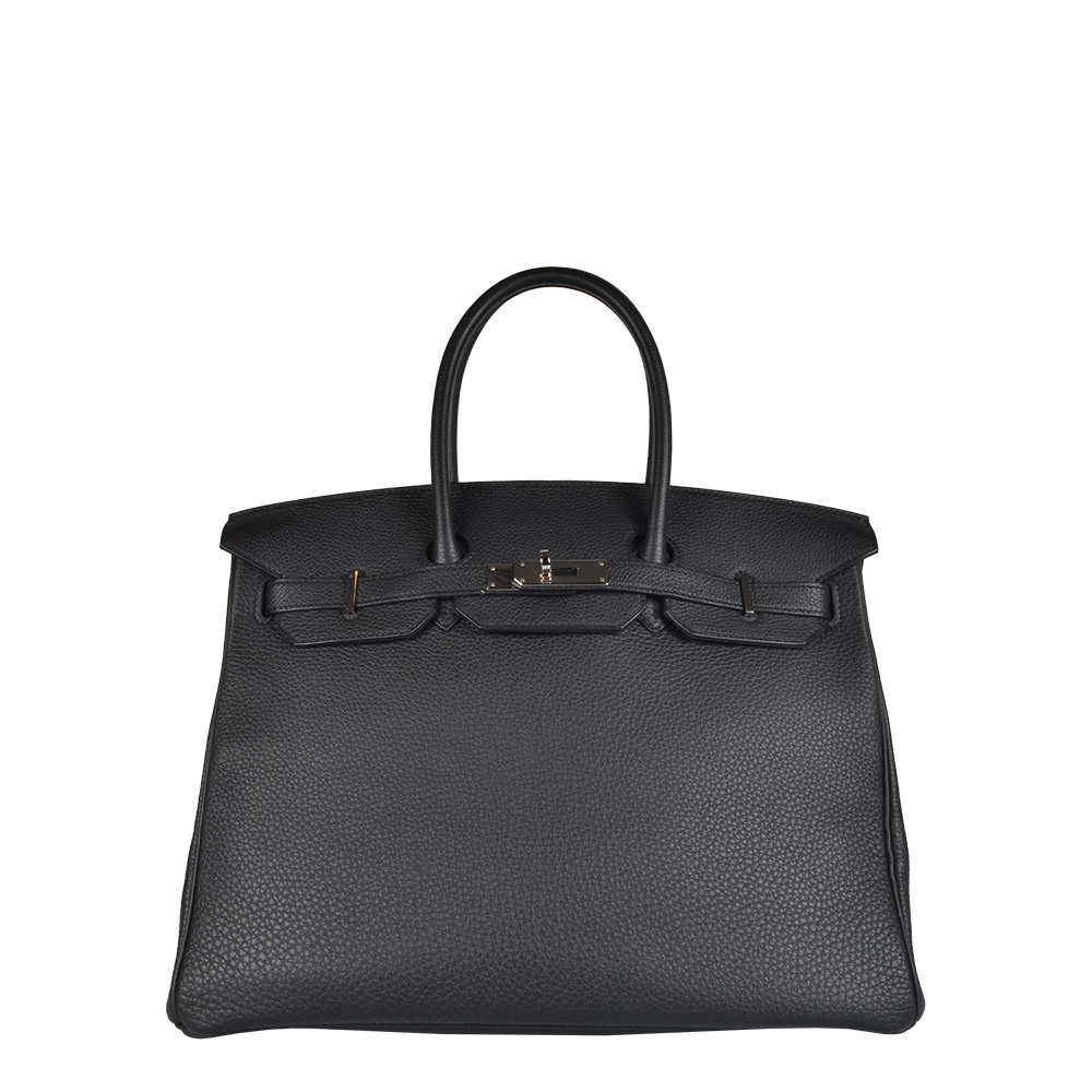 Hermès Birkin 35 Clemence Leder Schwarz Hardware Palladium Tasche bag
